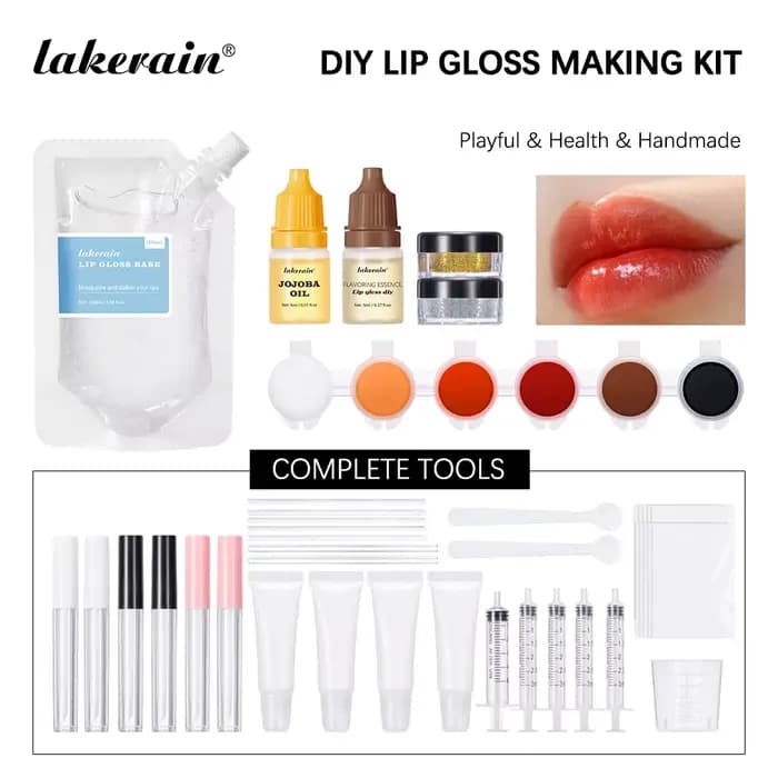 Kit de brillant à lèvres à faire soi-même, 100ml, poudre de Base, saveur de paillettes, Essence et T