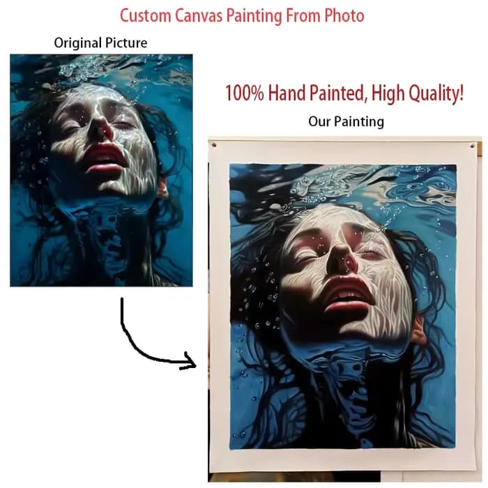 Peinture à l'huile personnalisée faite à la main sur toile, paysage abstrait, art mural classique, i