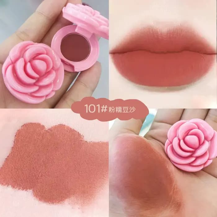 Rouge à lèvres mat créatif en forme de Rose, mousse velours, argile à lèvres, effet de maquillage ma
