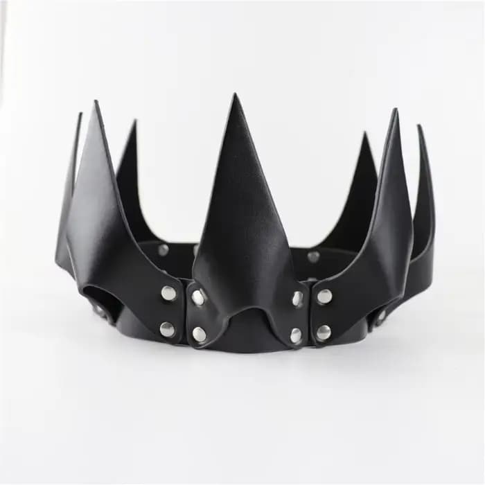 Accessoires de cosplay en cuir PU pour femmes et hommes, couronne rouge, costume de carnaval, décora