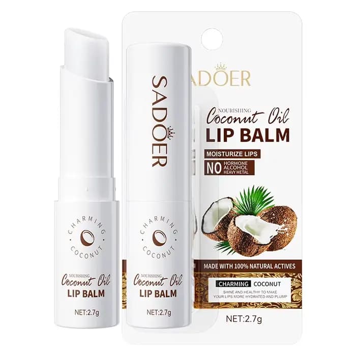 SADOER Baume à lèvres à la noix de coco – Nutrition et humidité durables pour hommes et femmes – Bau