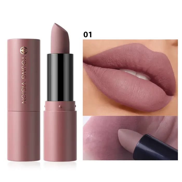 rouge à lèvres mat aux couleurs riches et intenses, hydratation naturelle, texture fine et lisse, lo