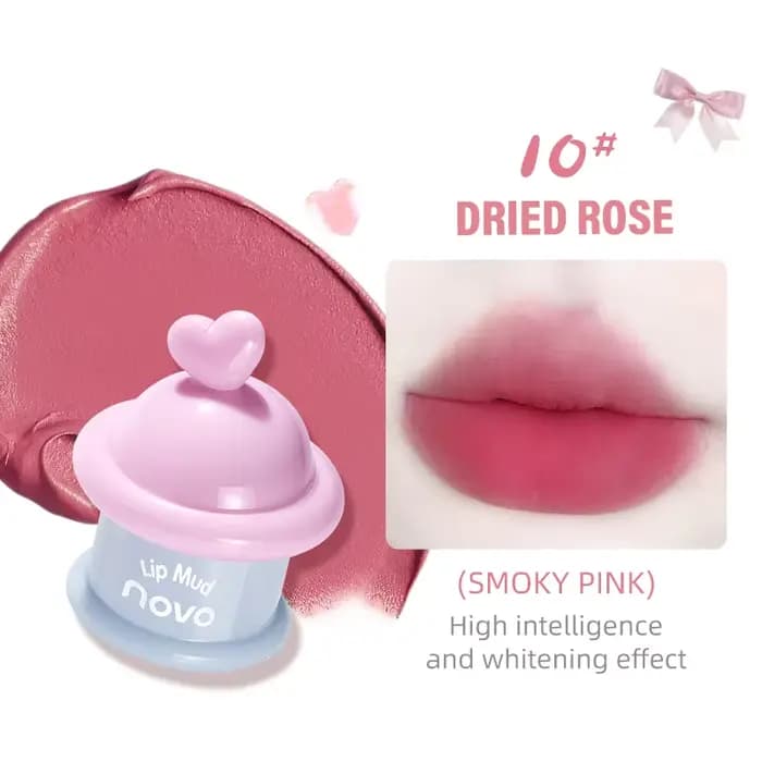 Boue à lèvres mate, brillant à lèvres velours longue durée, antiadhésif, double usage pour les lèvre