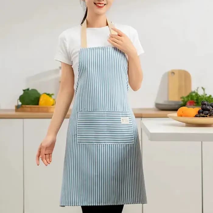 Tablier rayé en lin respirant coton cuisine cuisson cuisine nettoyage tabliers Restaurant serveurs e