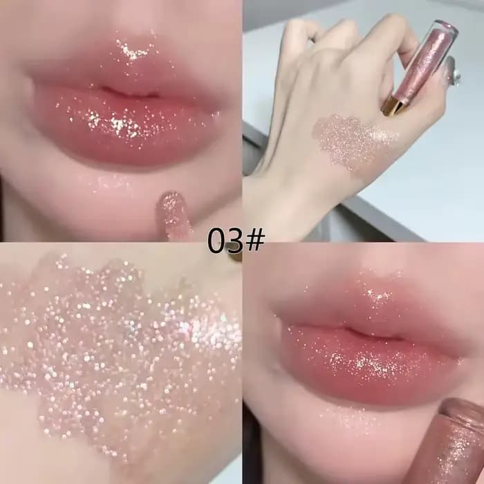 Brillant à lèvres métallique doré scintillant, surligneur éclaircissant pour le visage, Gel teinté h