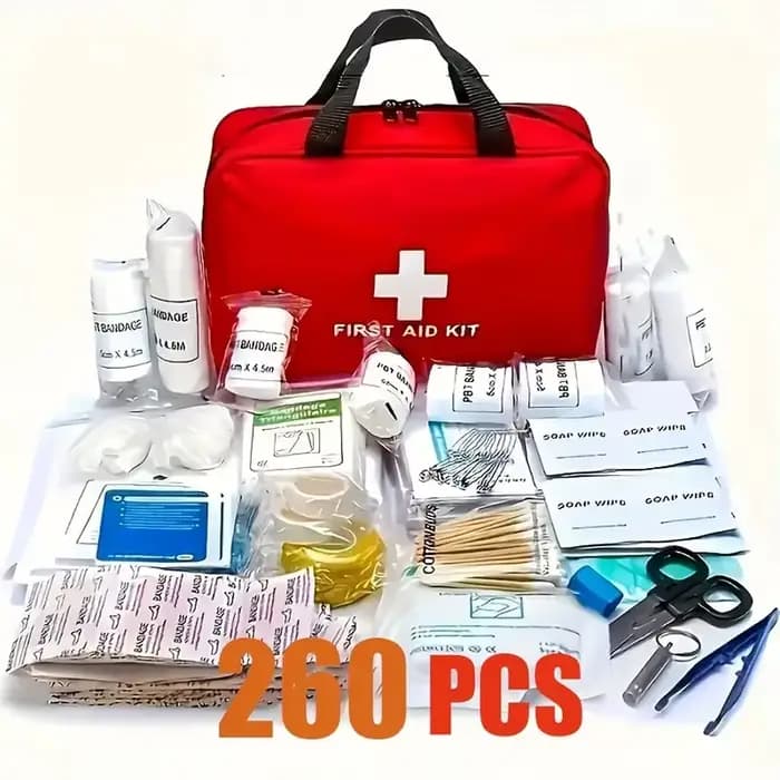 Trousse de premiers secours de luxe 260 pièces, fournitures d'urgence essentielles pour la maison, l
