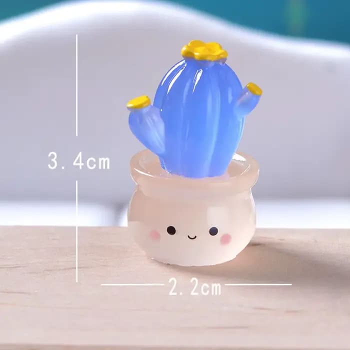Mini Figurines de Cactus succulents lumineux, mignon et réaliste, lueur nocturne, artisanat en résin