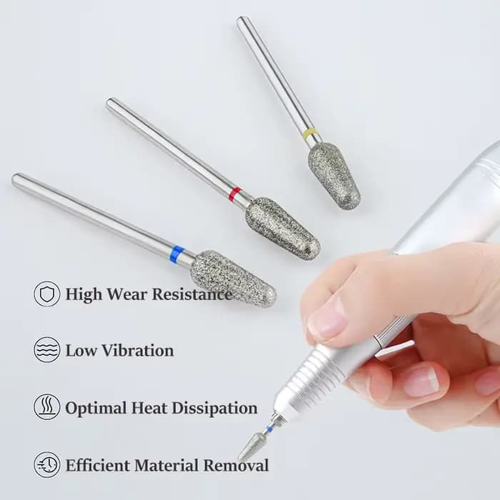 Foret à ongles électrique en diamant, lime à ongles en sable, outil de manucure pour le polissage de