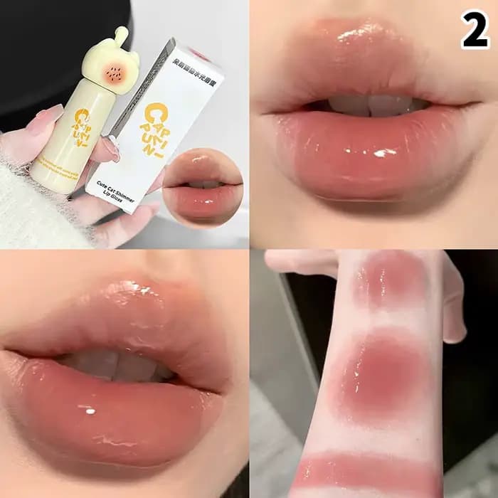 Gloss à lèvres Cappuvini, chat mignon, hydratant, lisse et longue durée, 4 teintes, facile à appliqu