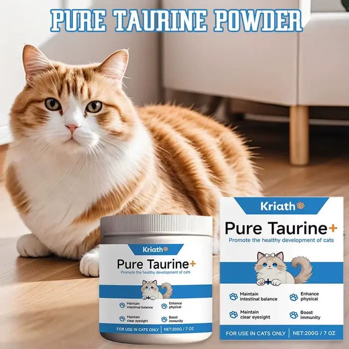 Poudre de taurine pour chats, formule douce, soutient la santé cardiaque et la vision, santé globale