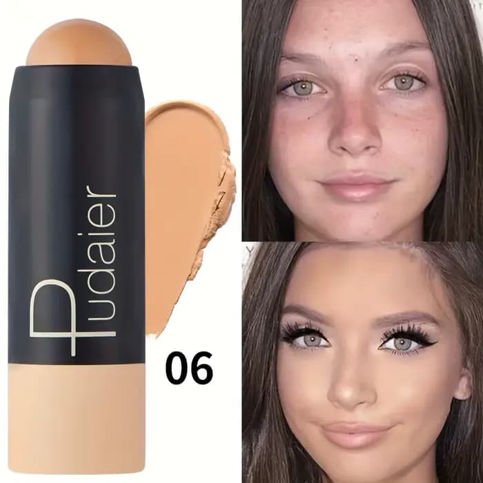 Bâton de fond de teint et correcteur 2 en 1, imperméable, longue tenue, couverture complète, cache l