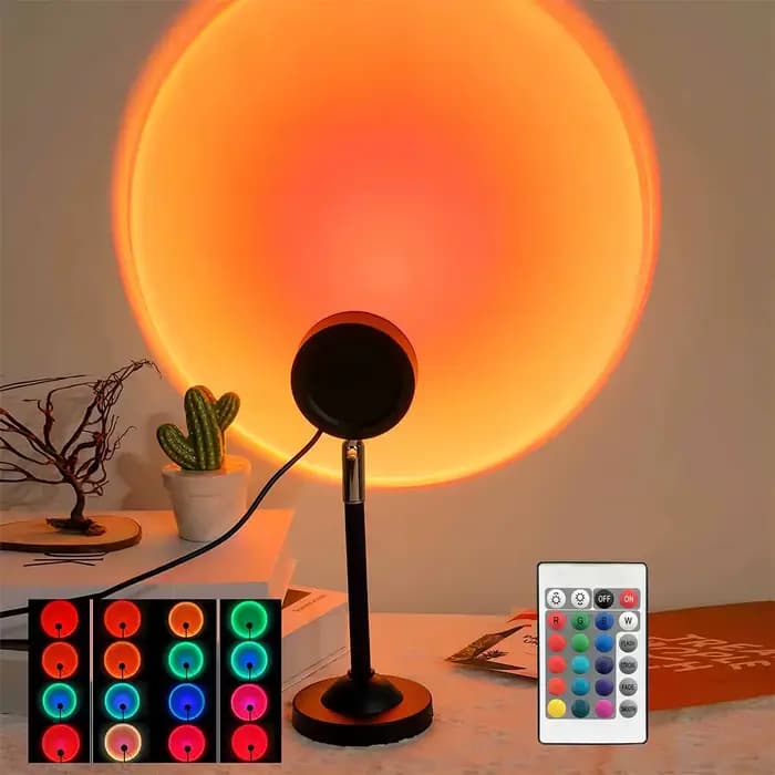 Lampe de projection coucher de soleil avec télécommande, 16 couleurs, lumière d'ambiance nocturne, d