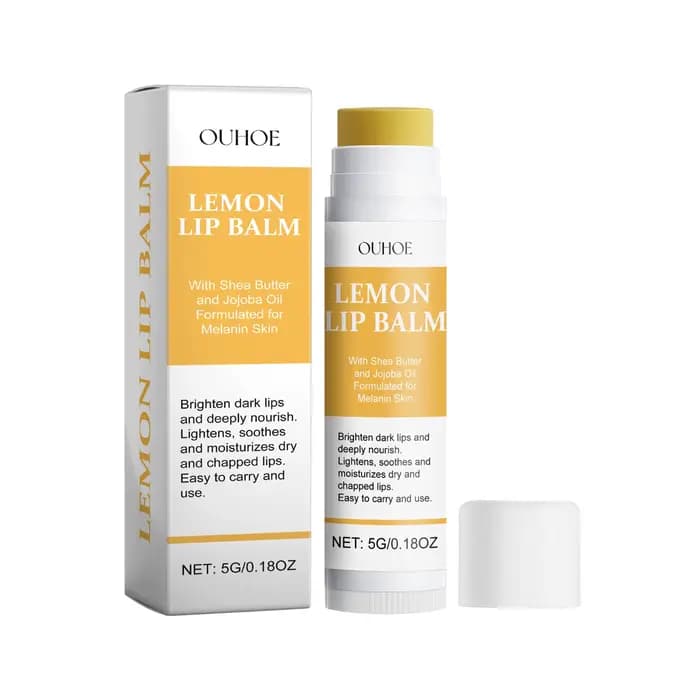 Baume à lèvres Citron Gingembre Curcuma, Masque Éclaircissant Anti-Mélanine, Huile Brillante Exfolia