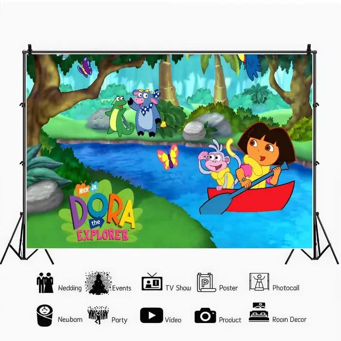 Toile de fond d'anniversaire avec fenêtre et cheminée, arrière-plans photographiques pour studio photo D-Dora The E-Explorer