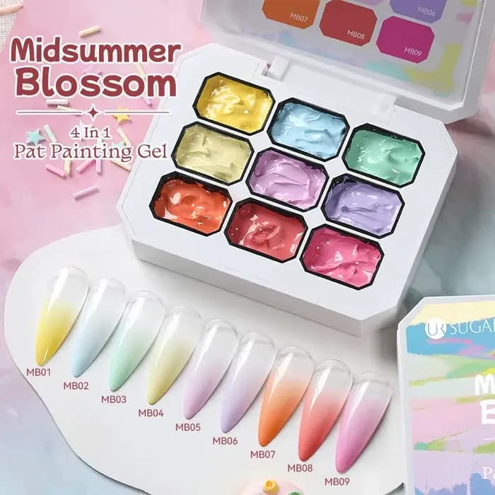 UR SUGAR 9 couleurs 4 en 1 Pat peinture Gel Y2K dégradé Blush couleur Semi Permanent tremper UV & LED Gel Nail Art création Salon DI