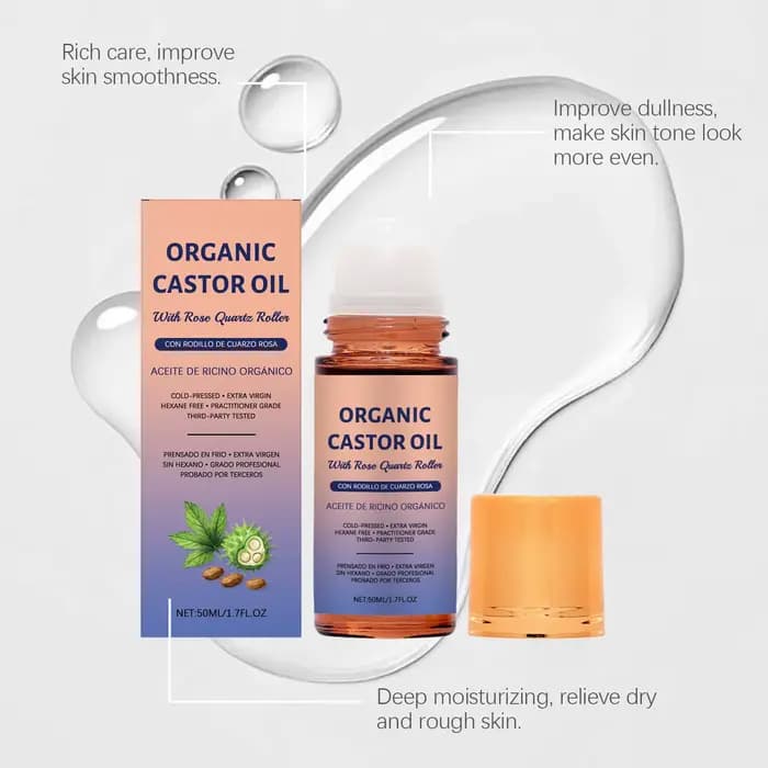 Sérum à l'huile de ricin biologique en roll-on