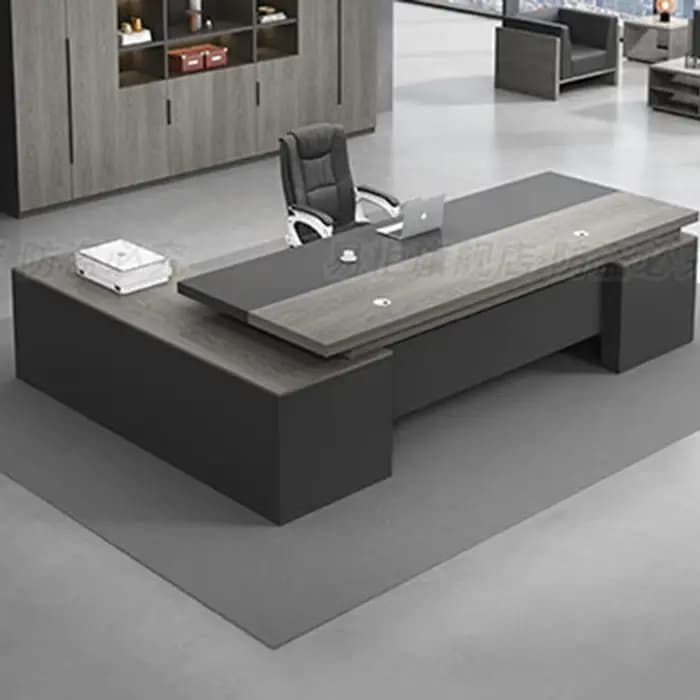 Grand Bureau en Bois de Grande Taille, Décoration de Salle de Beauté, Bureau Professionnel Vintage Transparent, Meuble de Bureau Moderne, Ornements et Accessoires