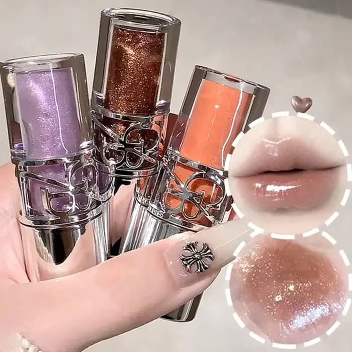 Verre clair gris café brillant à lèvres miroir aqueux hydrater plus dodu longue durée teinte