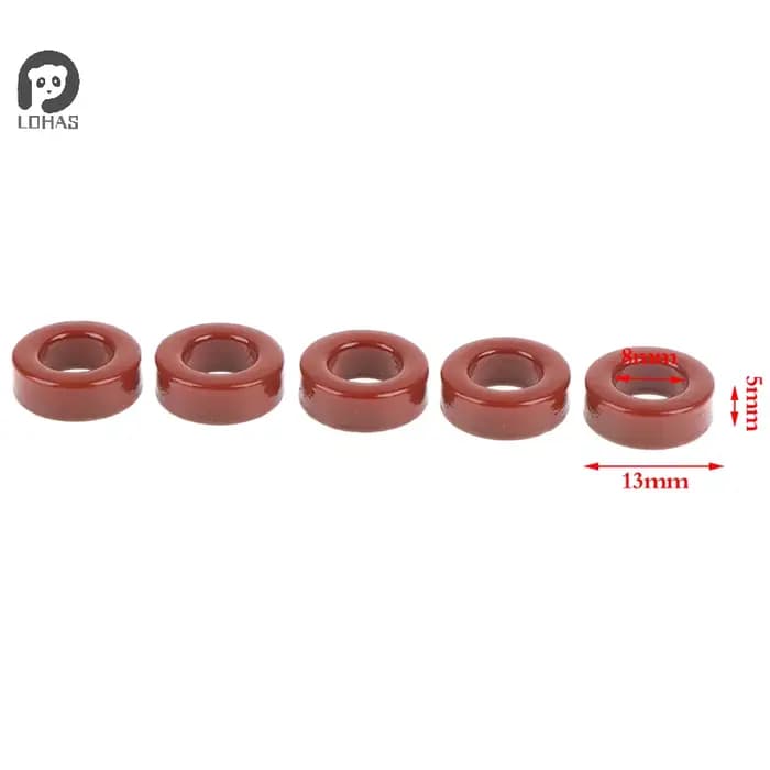 5pcs T50-2 les sante de poudre de fer de satisyl T50-2 13*7.5*5 Mm 4.9nH/SEE anneau magnétique de noyau rouge toroïdal de ferrite de poussière