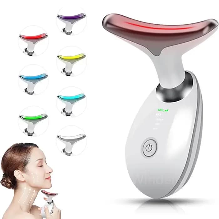 Lifting du visage 7 couleurs, appareil de beauté du cou, masseur mince, Lifting du visage, raffermissement du visage, dissolvant de rides, soins du visage, Machine de beauté