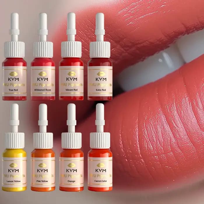 KVM 8 couleurs 5ML encre de tatouage pour les lèvres encres de Microblading maquillage Semi Permanent Pigment