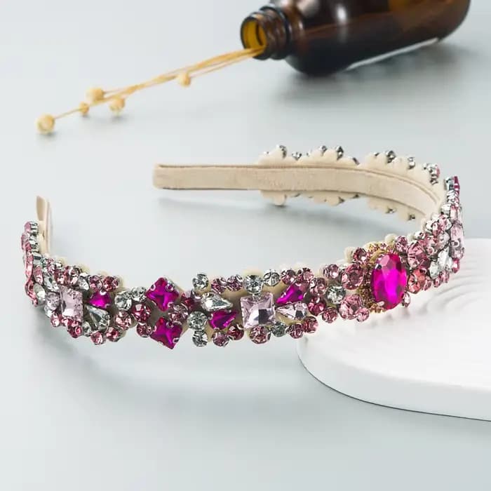 Accessoire de cheveux pour femmes, bandeau entièrement en diamant, Style palais rétro baroque européen et américain