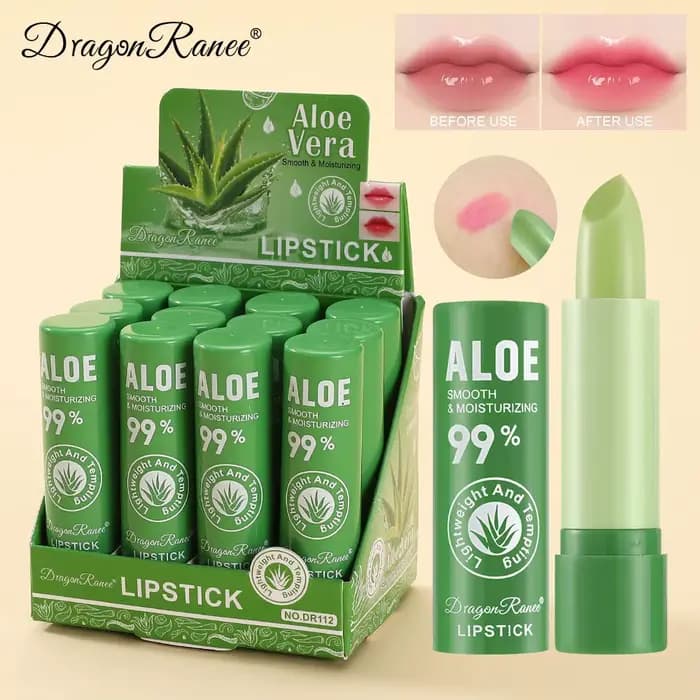 1/12 pièces Aloe rouge à lèvres couleur changeante baume