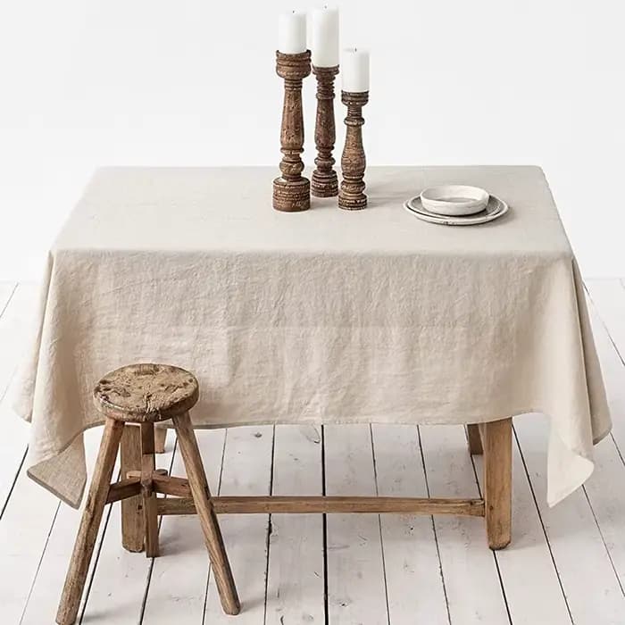 Couverture de Table 100% lin pur de couleur unie, nappe en tissu naturel, pour cuisine, salle à manger, fête, décoration de Table de vacances