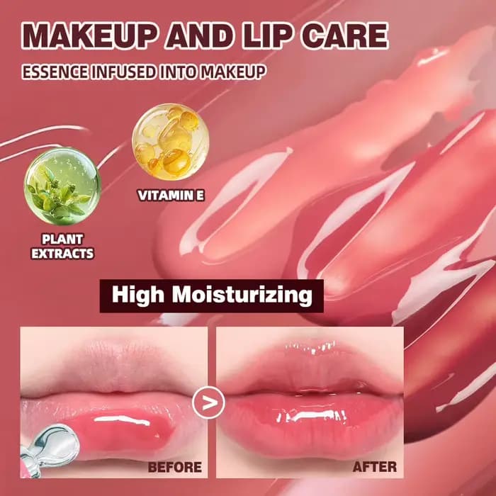 QIBEST miroir perle brillant à lèvres longue durée hydratant rouge