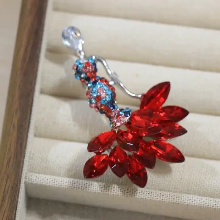 Baroque luxe belle robe de danse rouge Design hommes femmes broche broche, accessoires de bijoux, mariage vacances fête couple cadeau Surprise