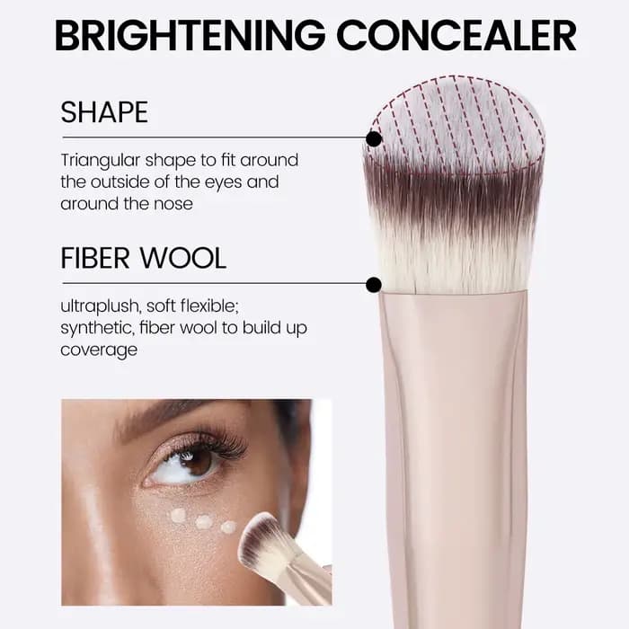 Pinceau de maquillage sous les yeux
