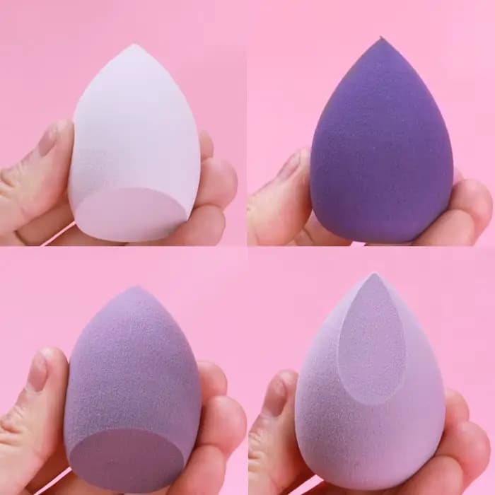 4 pièces maquillage éponge poudre bouffée sec et humide combiné beauté cosmétique oeuf fond de teint