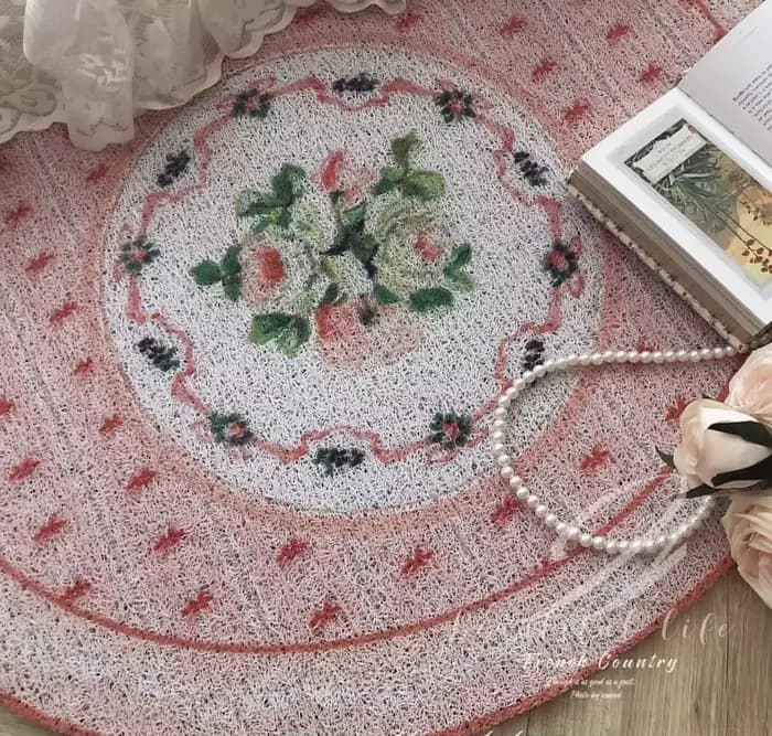 Paillasson rétro antidérapant, paillassons maison, rose, tapis de pied anti-poussière, petit tapis demi-cercle, imprimé ange rose, paillassons maison française