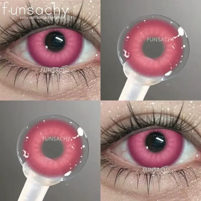 FUNSACHY 1 paire de lentilles de contact colorées Cosplay pour les yeux colorés mode rose