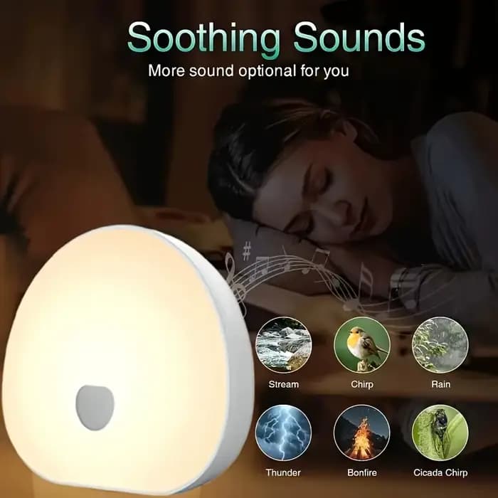 Veilleuse à bruit blanc, 7 couleurs, effets de lumière ambiante, 10 sons apaisants, adaptés à la veilleuse de chambre à coucher, nouvelle collection
