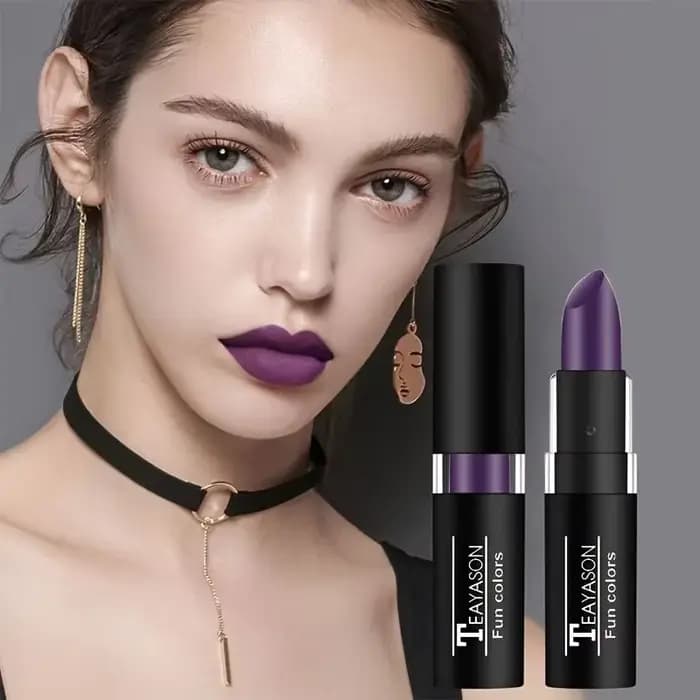 Rouge à lèvres mat violet imperméable-peinture de maquillage de scène créative d'halloween longue durée