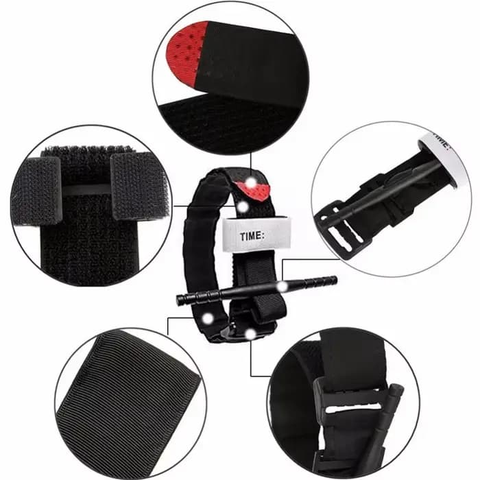 Ceinture d'urgence à pointe rouge, Kit de premiers secours pour l'exploration en plein air, garrot de survie, Application de Combat tactique