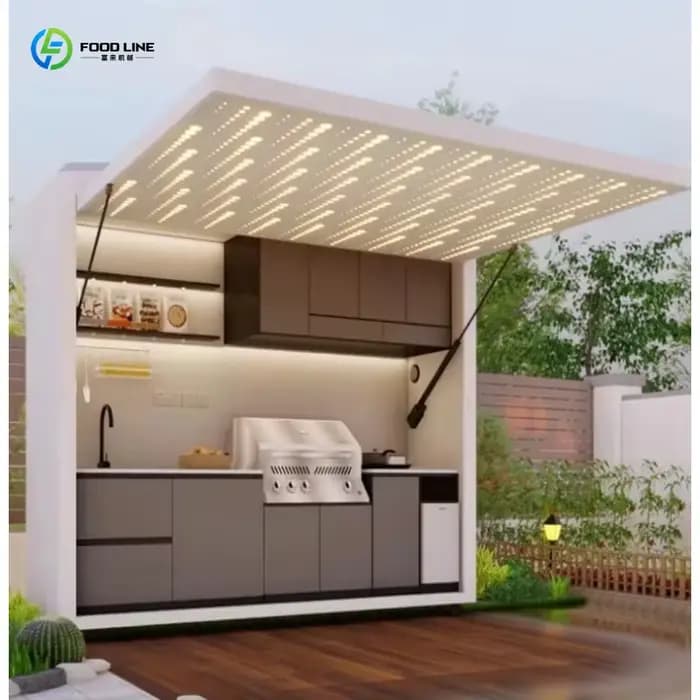 Les unités de cuisine extérieures entièrement en aluminium personnalisées offrent une grande durabilité et une excellente résistance à la corrosion.