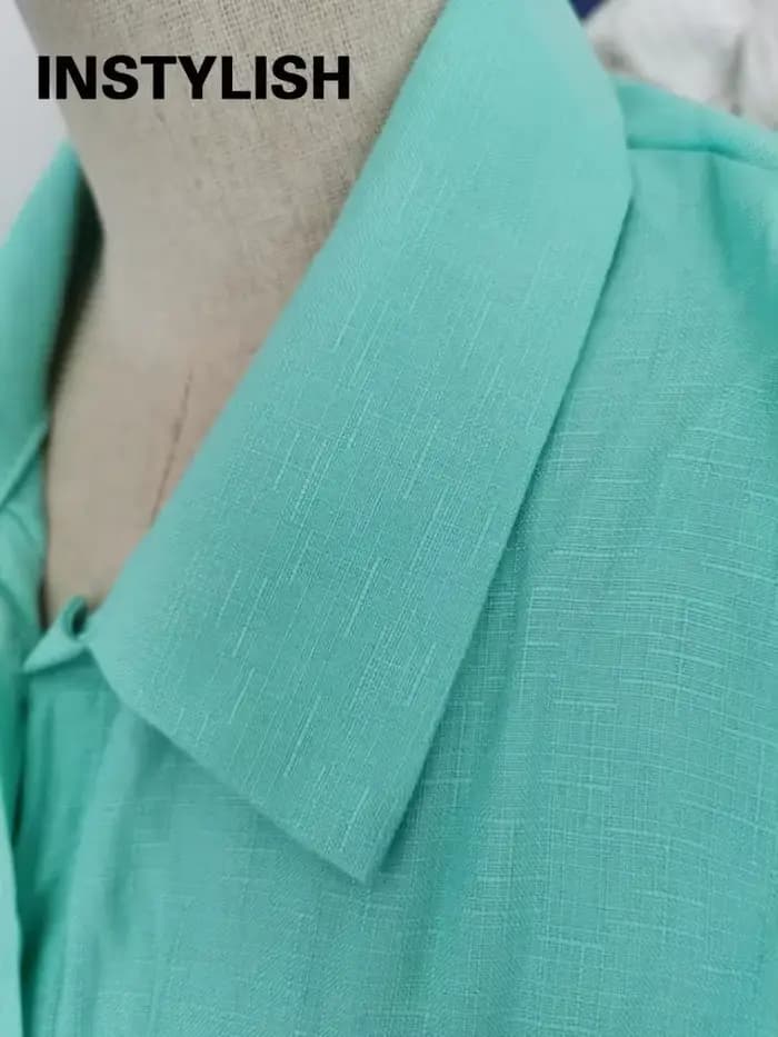 Ensemble Deux Pièces Vintage en Lin pour Femme, Chemise à Manches sulf, lèvent, Chemisier Décontracté, Pantalon Droit, Collection Automne