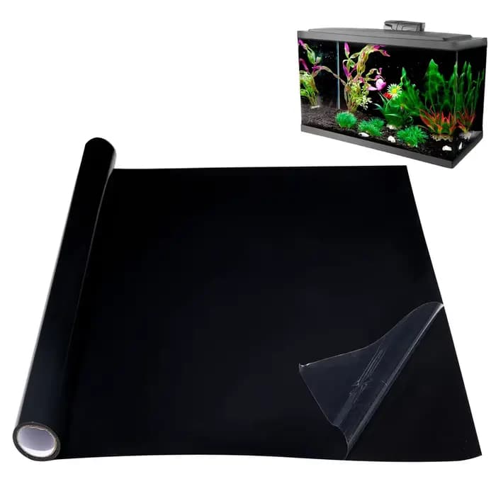 Fond d'aquarium statique adhésif noir, toile de fond pour aquarium, poster d'aquarium, papier peint décoratif pour aquarium