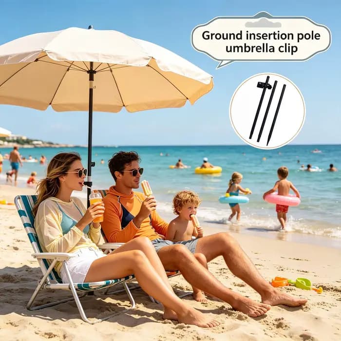Support d'ombrelle en métal robuste, base d'ombrelle portable, support polyvalent pour l'herbe, le camping, la pêche, les voyages et les vacances en plein air