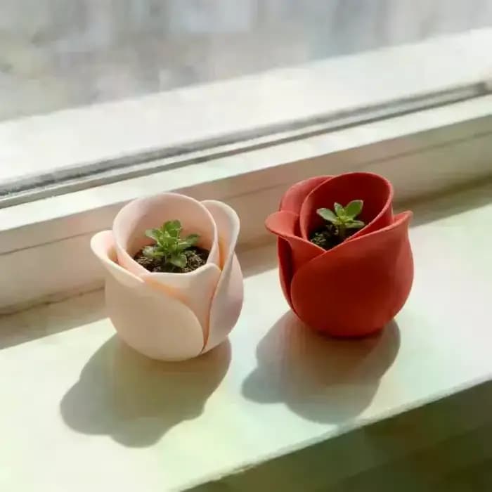 Pot de fleurs en forme de rose, mini pots créatifs pour la décoration quotidienne de la maison et le jardinage