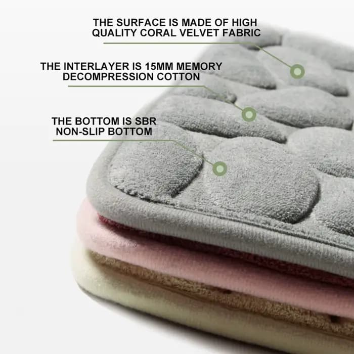 HOBathtub-Tapis lavables à absorption d'eau, Non-ald Floor Lea, Polymères de bain, Doorvirus, Aile Blestone, Gaufré