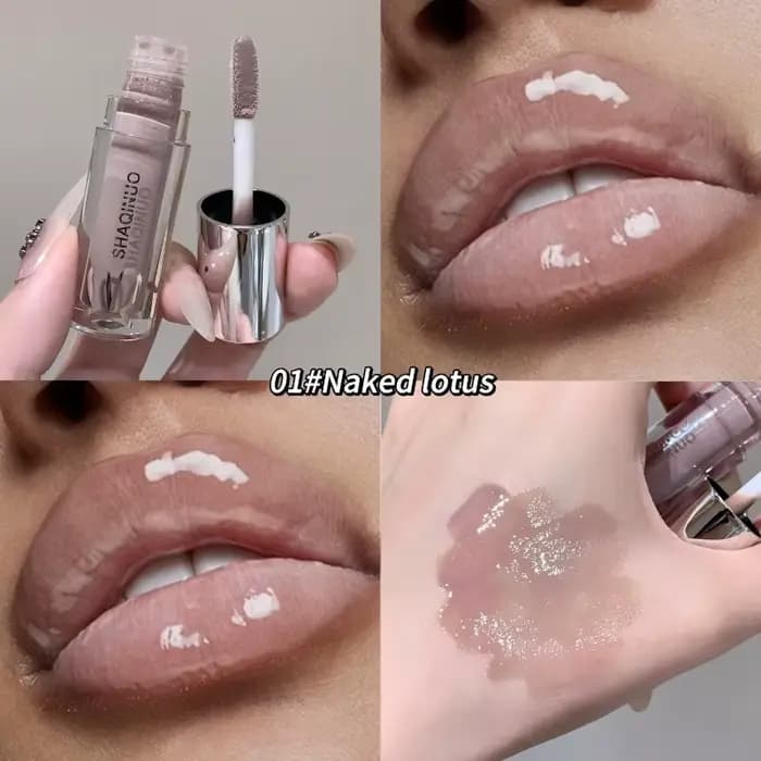 Gloss à lèvres miroir à l'eau marron