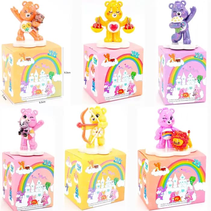 Figurines Care Bears 12 Signes du Zodiaque en Boîte Mystère, Jouet Mystère Ours de Dessin Animé, Figurine de Collection, Décoration de Bureau, Ornement, Cadeau pour Enfants et Fans