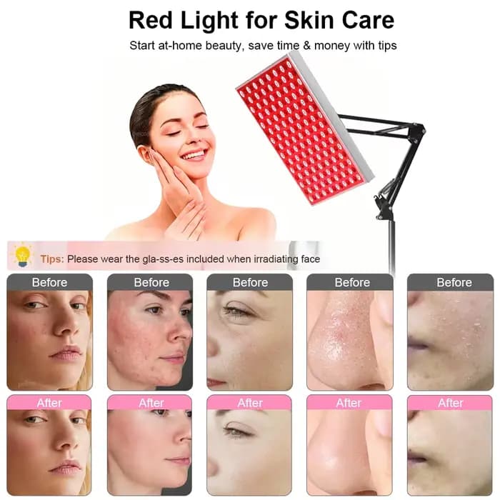 Lampe de luminothérapie rouge pour le visage et le corps 660nm 850nm, thérapie par lumière proche infrarouge, soulagement de la douleur, lampe de luminothérapie rouge pour la maison et le salon