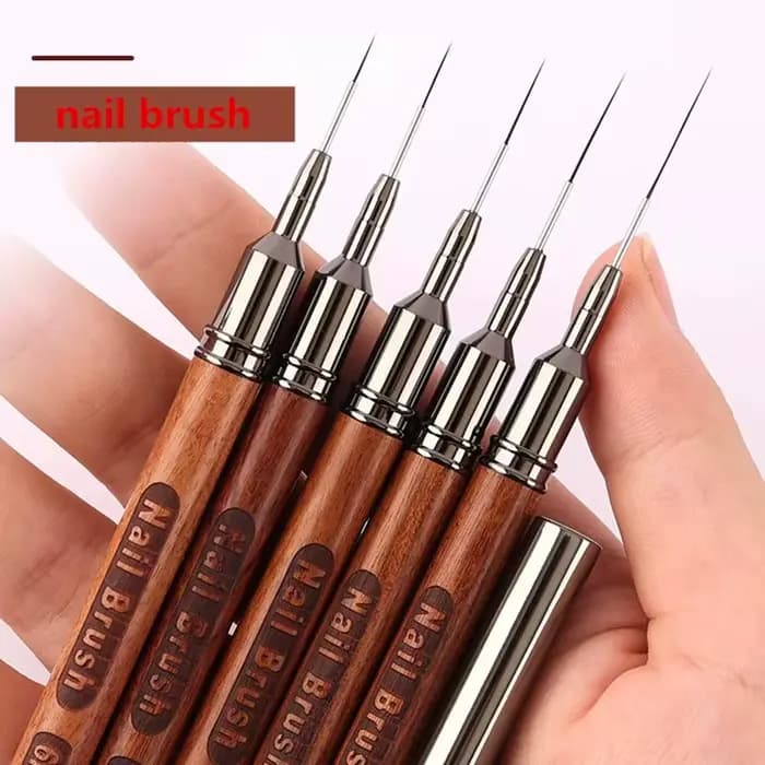 5 pièces/ensemble manche en bois Art Liner bricolage peinture pinceau dessin lignes rayure fleur peinture stylo Nail Liner brosse ensemble avec 5 taille
