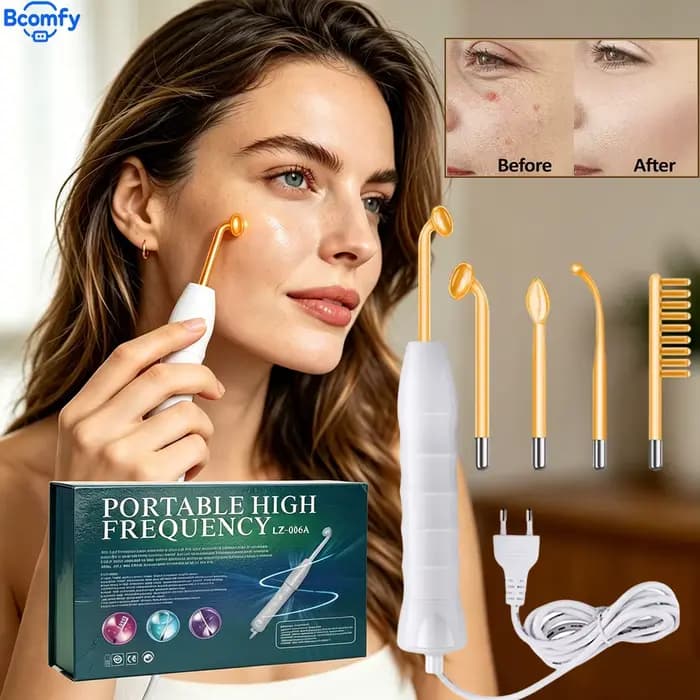 Appareil facial haute fréquence avec électrode en verre pour le traitement des rides et les soins du visage