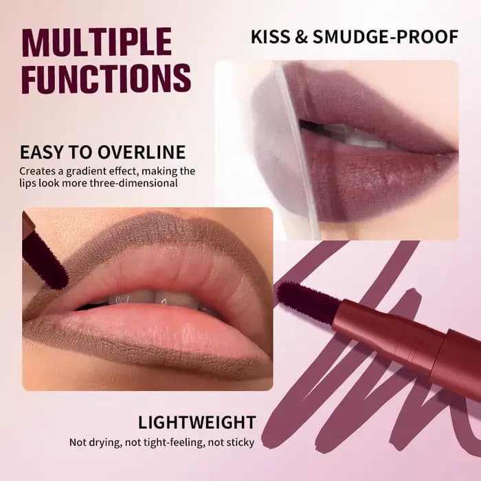 Stylo antiadhésif 2 en 1 pour Contour des lèvres