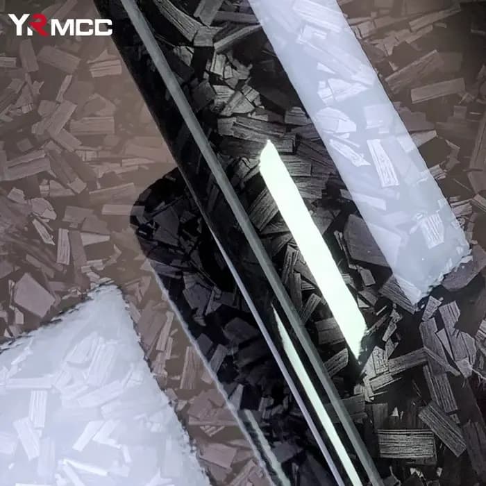 Film de Fiber de carbone noir brillant, Film de carrosserie de voiture forgé en Fiber de carbone, Film d'enveloppe en vinyle, autocollant auto-adhésif pour accessoires de voiture